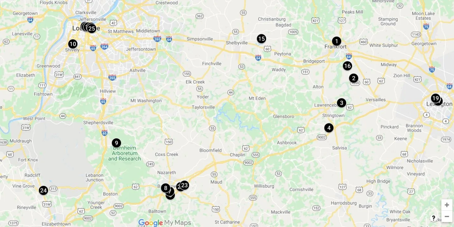 ケンタッキー　バーボン　マップ KENTUCKY BOURBON TRAIL MAP